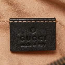 Pre Owned Gucci Black Matelassé Leather GG Marmont Belt Bag