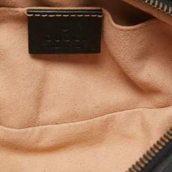 Pre Owned Gucci Black Matelassé Leather GG Marmont Belt Bag