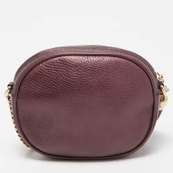 Gucci Metallic Purple Leather Mini Soho Disco Chain Crossbody Bag