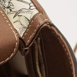 Pre Owned Gucci Multicolor Floral Canvas and Leather Medium Tassel New Bamboo Top Handle Bag