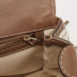 Pre Owned Gucci Multicolor Floral Canvas and Leather Medium Tassel New Bamboo Top Handle Bag