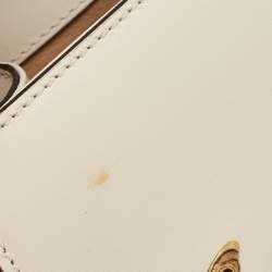 Pre Owned Gucci Beige Leather Mini Sylvie Animal Stud Embellished Top Handle Bag