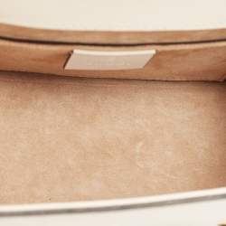 Pre Owned Gucci Beige Leather Mini Sylvie Animal Stud Embellished Top Handle Bag