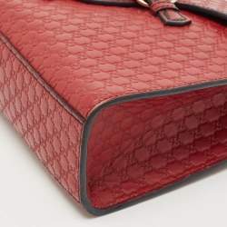 Pre Owned Gucci Red Microguccissima Leather Medium Emily Chain Shoulder Bag