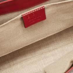 Pre Owned Gucci Red Microguccissima Leather Medium Emily Chain Shoulder Bag