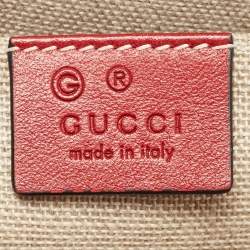 Pre Owned Gucci Red Microguccissima Leather Medium Emily Chain Shoulder Bag