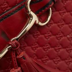 Pre Owned Gucci Red Microguccissima Leather Medium Emily Chain Shoulder Bag