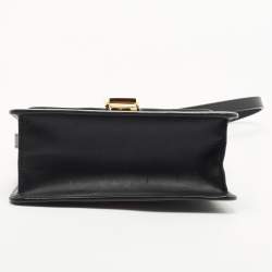 Pre Owned Gucci Black Leather Mini Sylvie Top Handle Bag