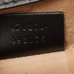 Pre Owned Gucci Black Leather Mini Sylvie Top Handle Bag