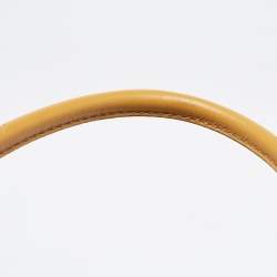 Pre Owned Gucci Yellow/Beige GG Canvas and Leather Medium Sukey Tote