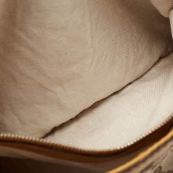 Pre Owned Gucci Yellow/Beige GG Canvas and Leather Medium Sukey Tote