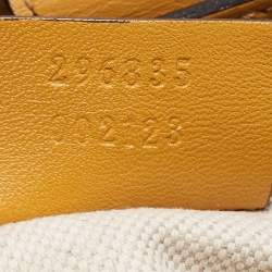 Pre Owned Gucci Yellow/Beige GG Canvas and Leather Medium Sukey Tote