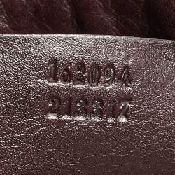 Pre Owned Gucci Brown Leather Medium GG Britt Shoulder Bag