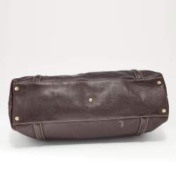 Pre Owned Gucci Brown Leather Medium GG Britt Shoulder Bag