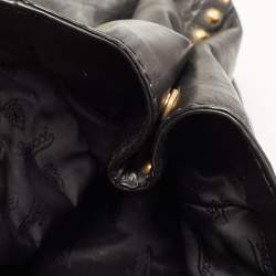 مملوكة مسبقًا Gucci Black Glazed Leather and Suede Babouska Heart Tote