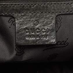 مملوكة مسبقًا Gucci Black Glazed Leather and Suede Babouska Heart Tote