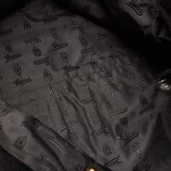 مملوكة مسبقًا Gucci Black Glazed Leather and Suede Babouska Heart Tote