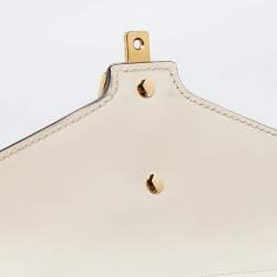 Pre Owned Gucci White Leather Mini Sylvie Top Handle Bag