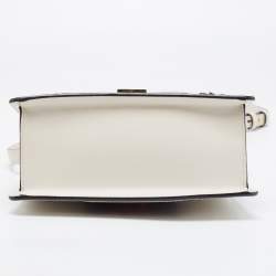 Pre Owned Gucci White Leather Mini Sylvie Top Handle Bag