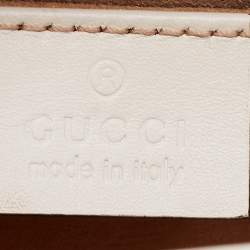 Pre Owned Gucci White Leather Mini Sylvie Top Handle Bag