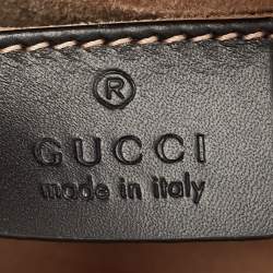Pre Owned Gucci Black Leather Mini Web Chain Sylvie Shoulder Bag