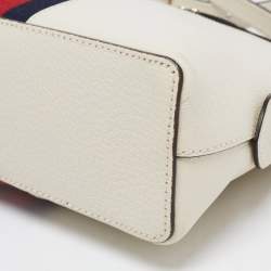 Gucci Off-White Leather Small Web Ophidia GG Shoulder Bag