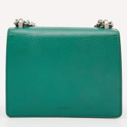 Pre Owned Gucci Green Leather Mini Dionysus Shoulder Bag