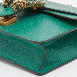 Pre Owned Gucci Green Leather Mini Dionysus Shoulder Bag