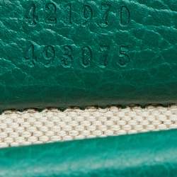 Pre Owned Gucci Green Leather Mini Dionysus Shoulder Bag