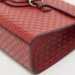 Pre Owned Gucci Dark Red Guccissima Leather Medium Emily Chain Shoulder Bag