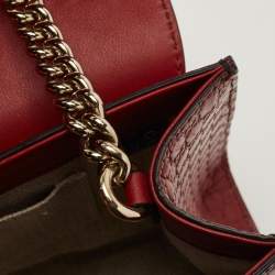 Pre Owned Gucci Dark Red Guccissima Leather Medium Emily Chain Shoulder Bag
