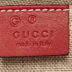 Pre Owned Gucci Dark Red Guccissima Leather Medium Emily Chain Shoulder Bag