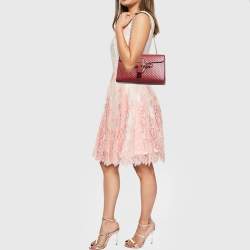 Pre Owned Gucci Dark Red Guccissima Leather Medium Emily Chain Shoulder Bag