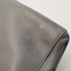 مملوكة مسبقًا Gucci Grey Leather Small Nymphaea Bamboo Tote