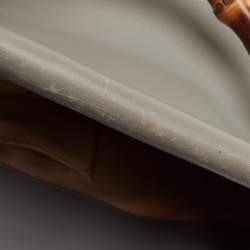 مملوكة مسبقًا Gucci Grey Leather Small Nymphaea Bamboo Tote