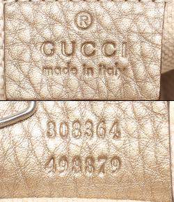 Pre Owned Gucci Gold Leather Soho Camera Bag