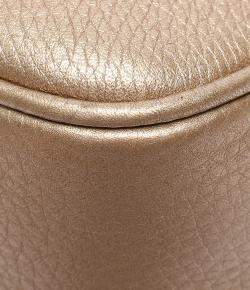 Pre Owned Gucci Gold Leather Soho Camera Bag