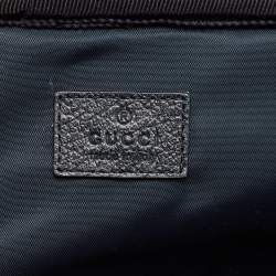 Pre Owned Gucci Dark Blue/Beige GG Supreme Canvas and Leather Small Web Savoy Cabin Trolley