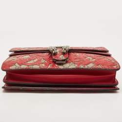 Pre Owned Gucci Red GG Supreme Canvas and Leather Medium Dionysus Arabesque Shoulder Bag