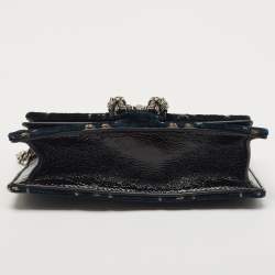 Pre Owned Gucci Dark Green GG Velvet Super Mini Dionysus Shoulder Bag