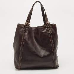 Pre Owned Gucci Black Leather Large Britt Tote