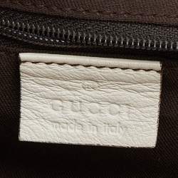 Pre Owned Gucci Beige/Cream GG Canvas and Leather New Ladies Web Hobo