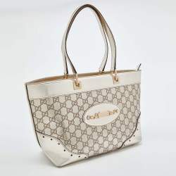 مملوكة مسبقًا حقيبة يد توتس غوتشي بانش جلد غوتشيسيما أبيض