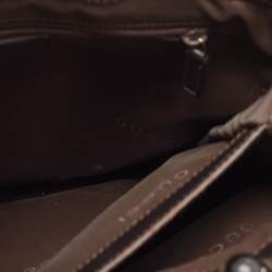 Pre Owned Gucci Beige/Brown Canvas And Leather Bamboo Handle Tote