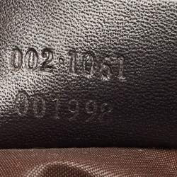 Pre Owned Gucci Beige/Brown Canvas And Leather Bamboo Handle Tote