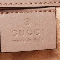 Gucci Old Rose Matelassé Leather Super Mini GG Marmont Shoulder Bag