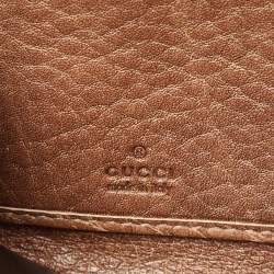 Gucci Brown Guccissima Leather Bamboo Tassel Zip Around Wallet