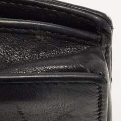 Gucci Charcoal Black Matelassé Leather GG Marmont Card Case