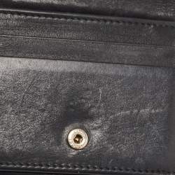 Gucci Charcoal Black Matelassé Leather GG Marmont Card Case