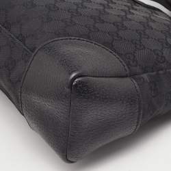 Gucci Black Canvas GG Logo Crossbody Messenger Bag 